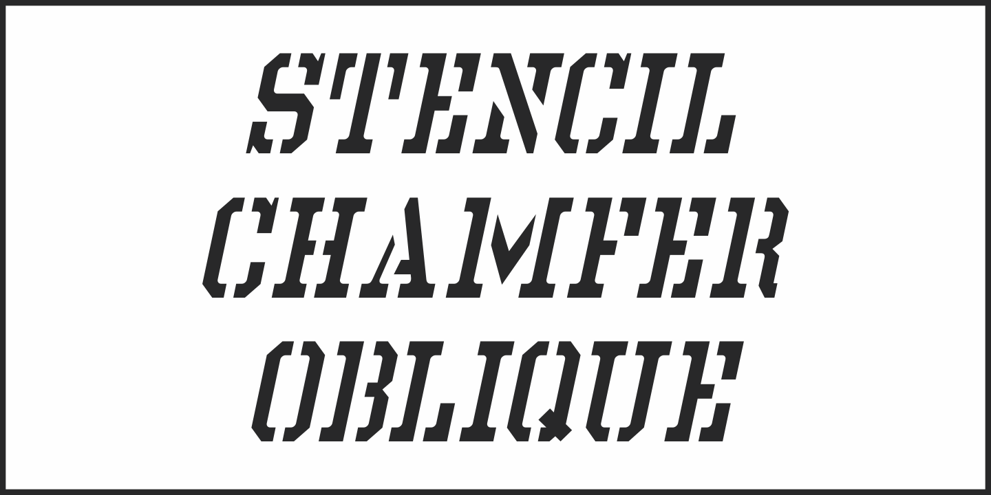 Example font Stencil Chamfer JNL #3